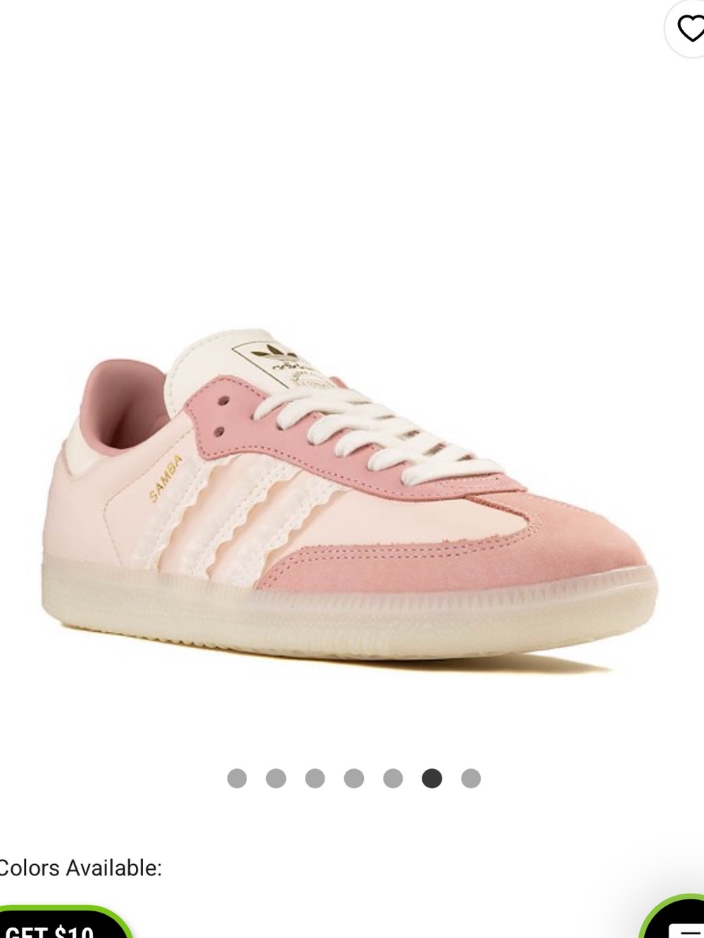 NWT adidas Samba Women's Pink & White Ruffle Samba - size 9.5